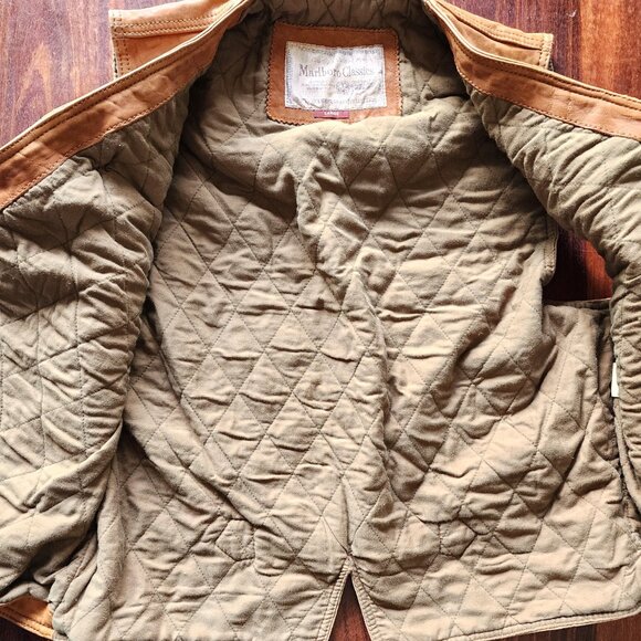 Vintage Marlboro Classics Tan Leather Vest - Men's Large - Picture 5 of 11